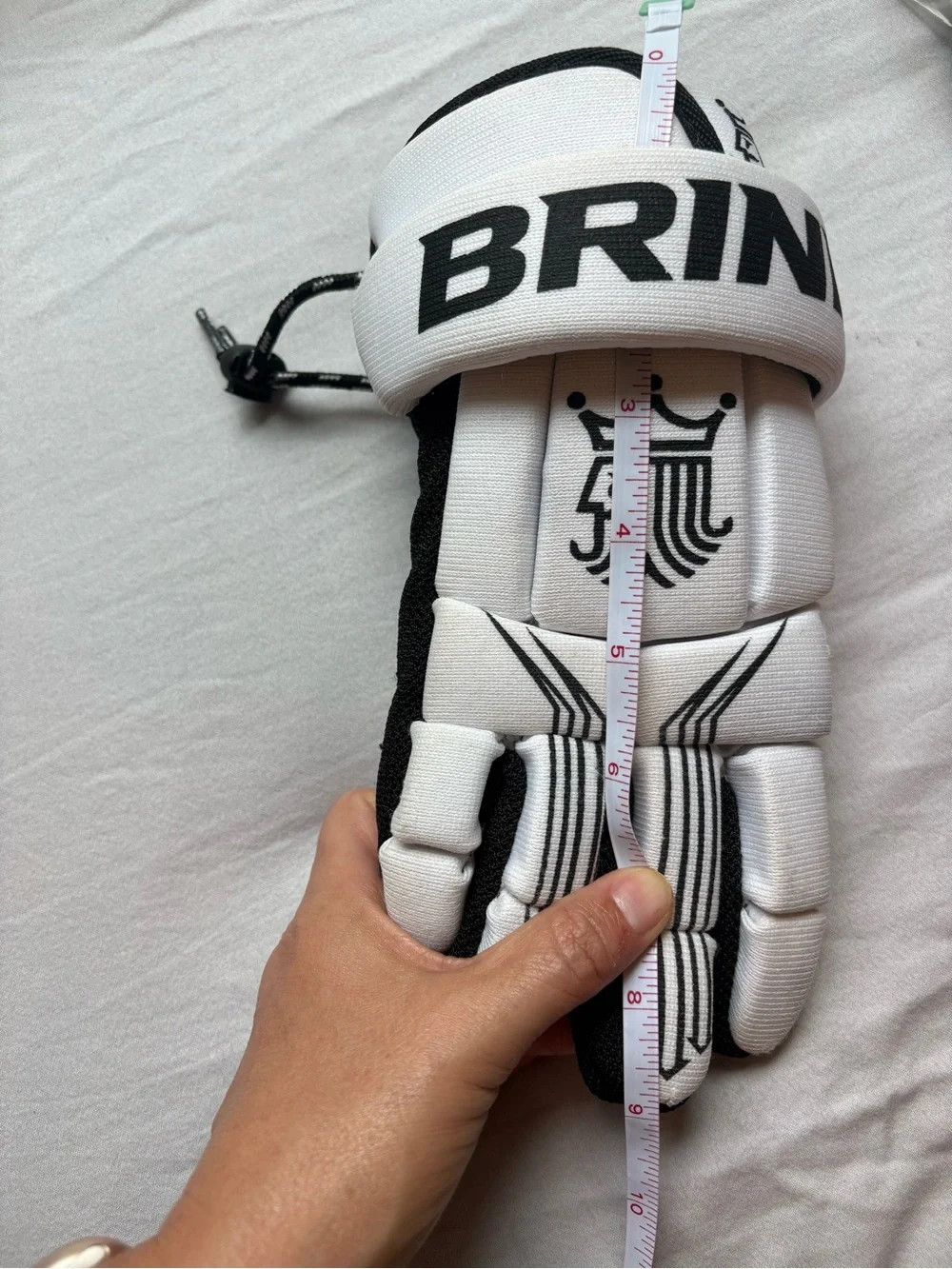 Brine Uprising 20 Lacrosse Gloves White Black Youth 9” Pair